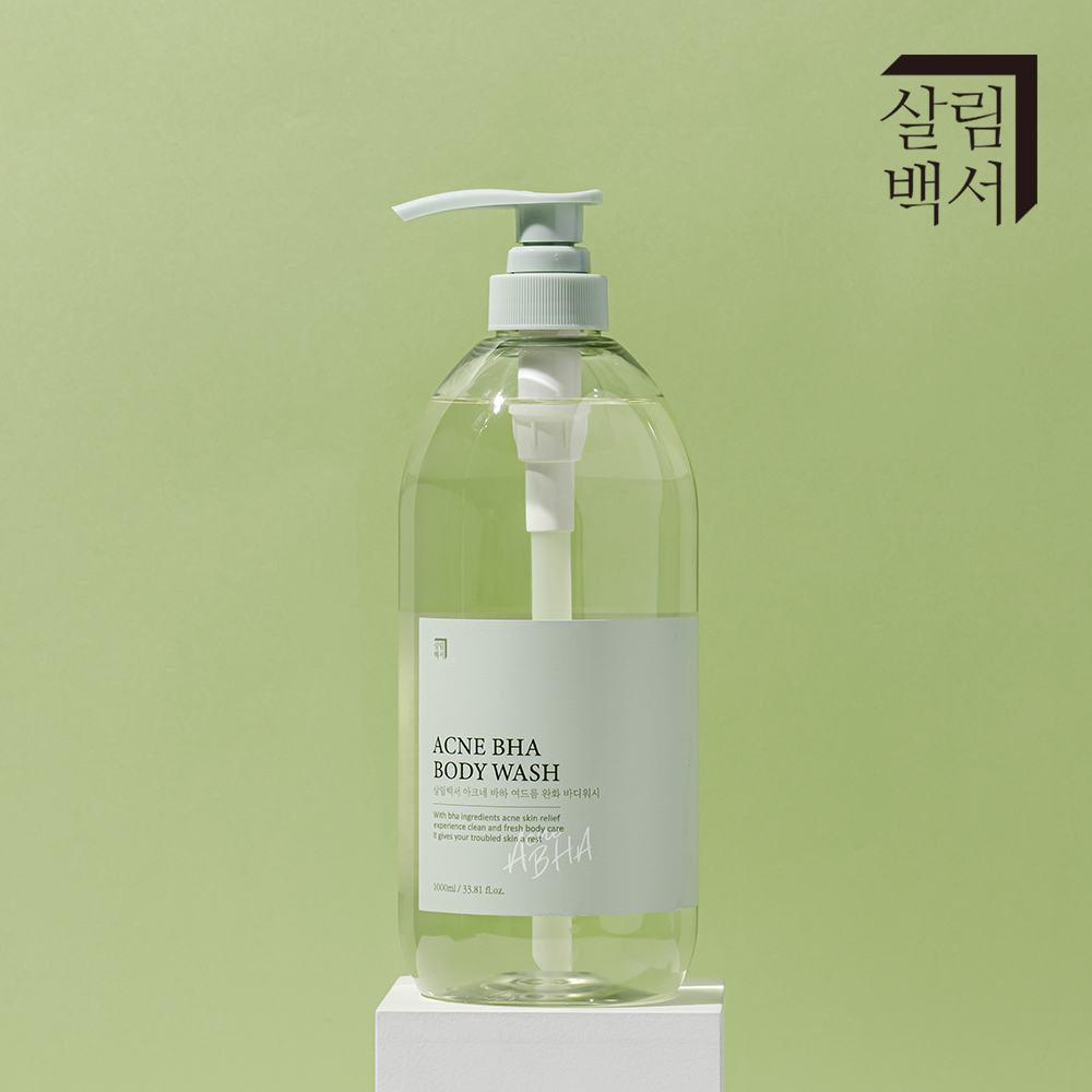 살림백서 등드름 바디워시 아크네 바하 1000ml 등여드름 대용량 약산성 성분 가드름 - 상세 이미지 4