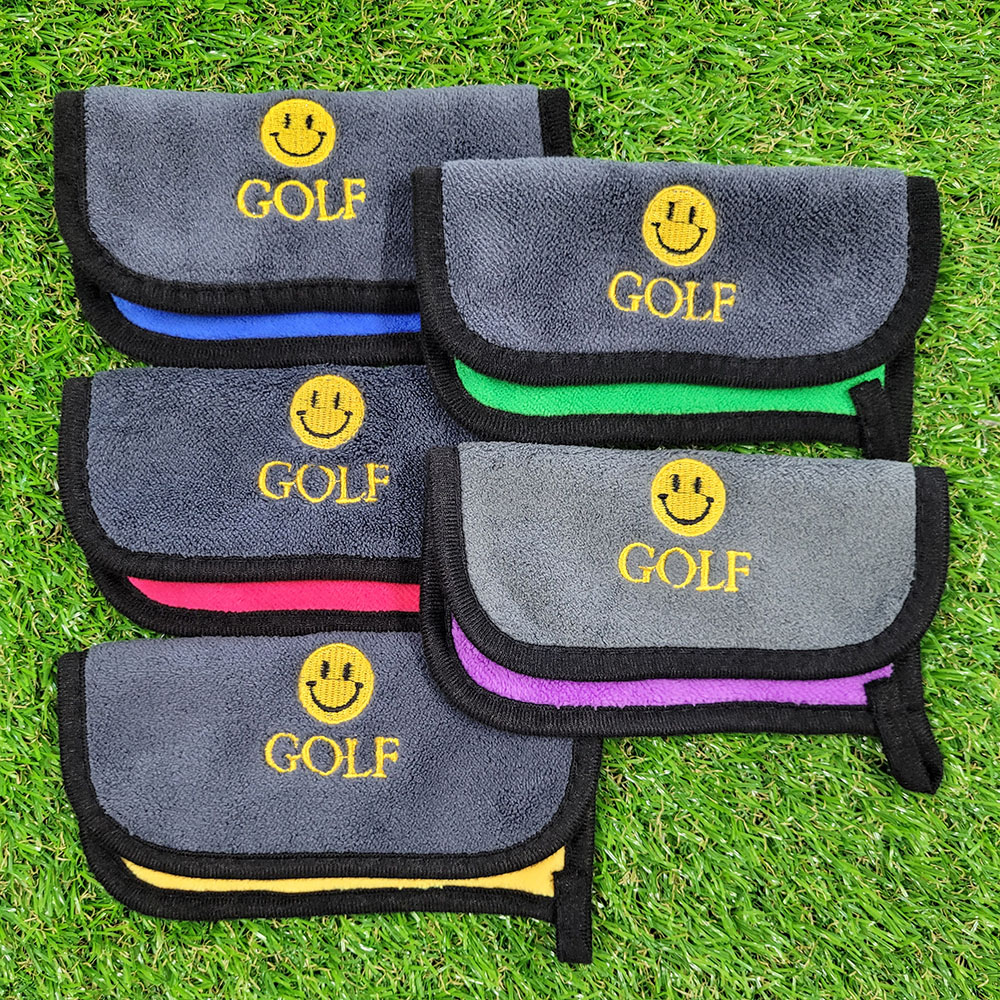 스마일 골프 수건 골프공 볼 타올 골프악세사리 캐디용품 양면 릴 5종세트