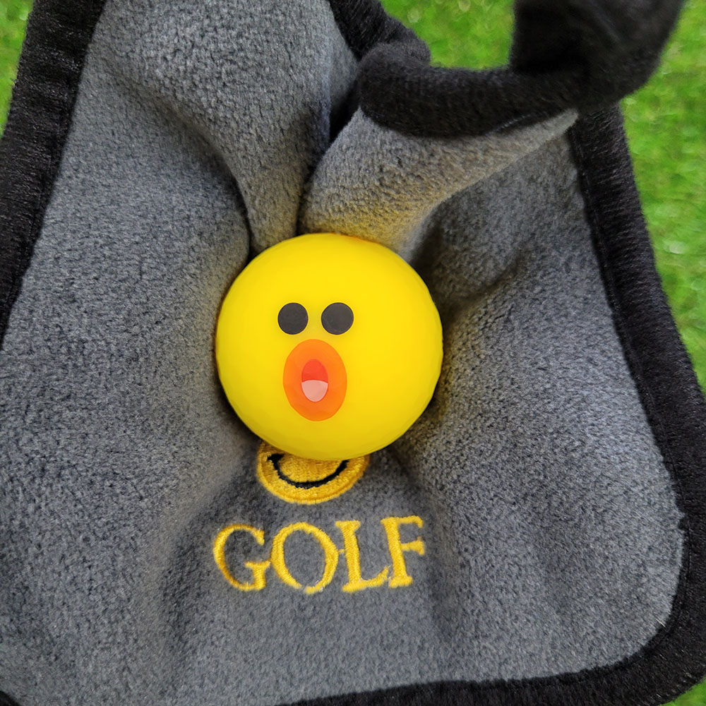 스마일 골프 수건 골프공 볼 타올 골프악세사리 캐디용품 양면 릴 5종세트