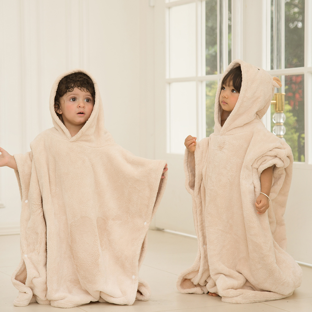 베베코지 유아 아기 목욕 가운 비치 타올 샤워 수영 아동 물놀이 후드 어린이