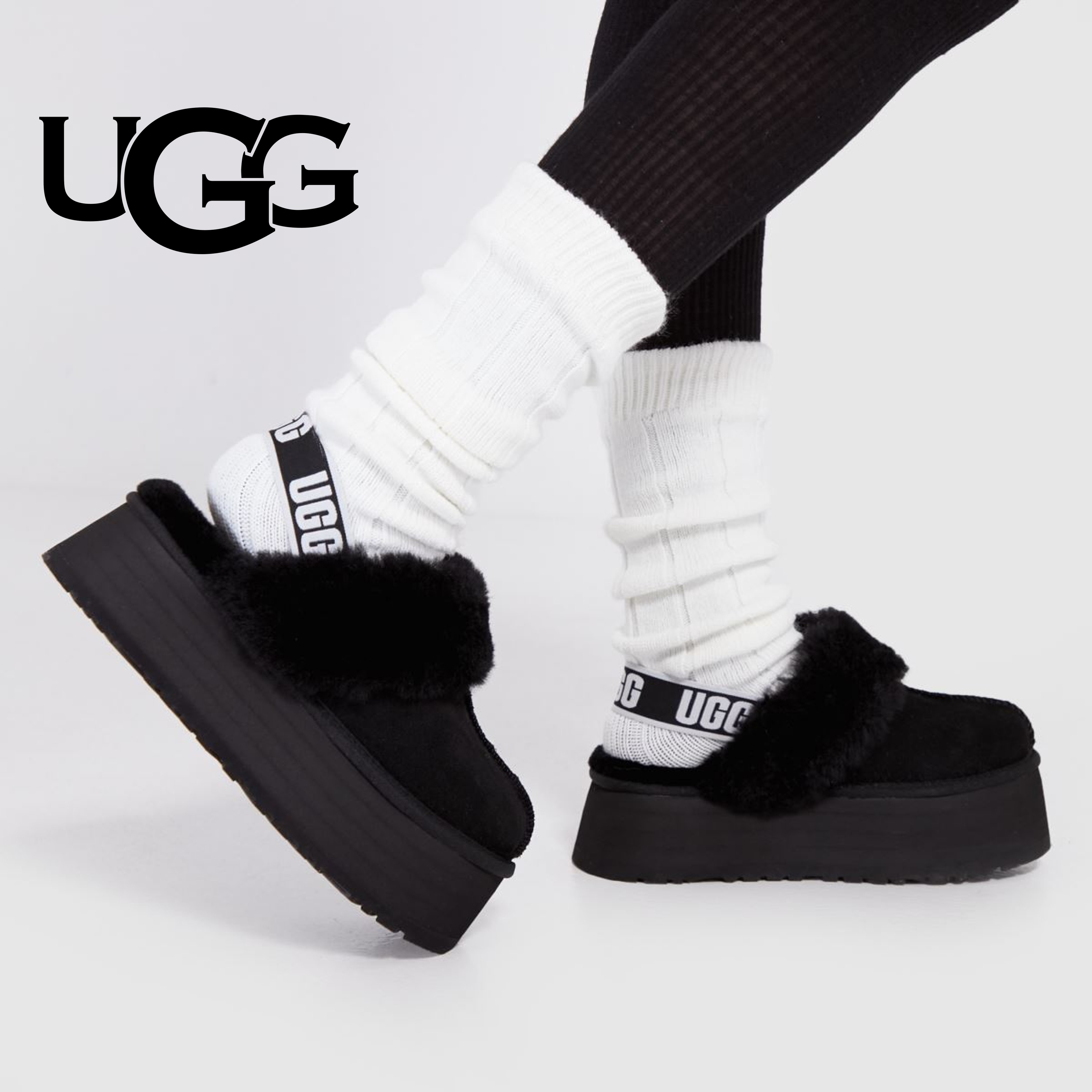 어그 슬리퍼 펀케트 블랙 여성  UGG 미국