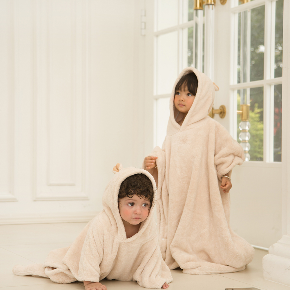 베베코지 유아 아기 목욕 가운 비치 타올 샤워 수영 아동 물놀이 후드 어린이