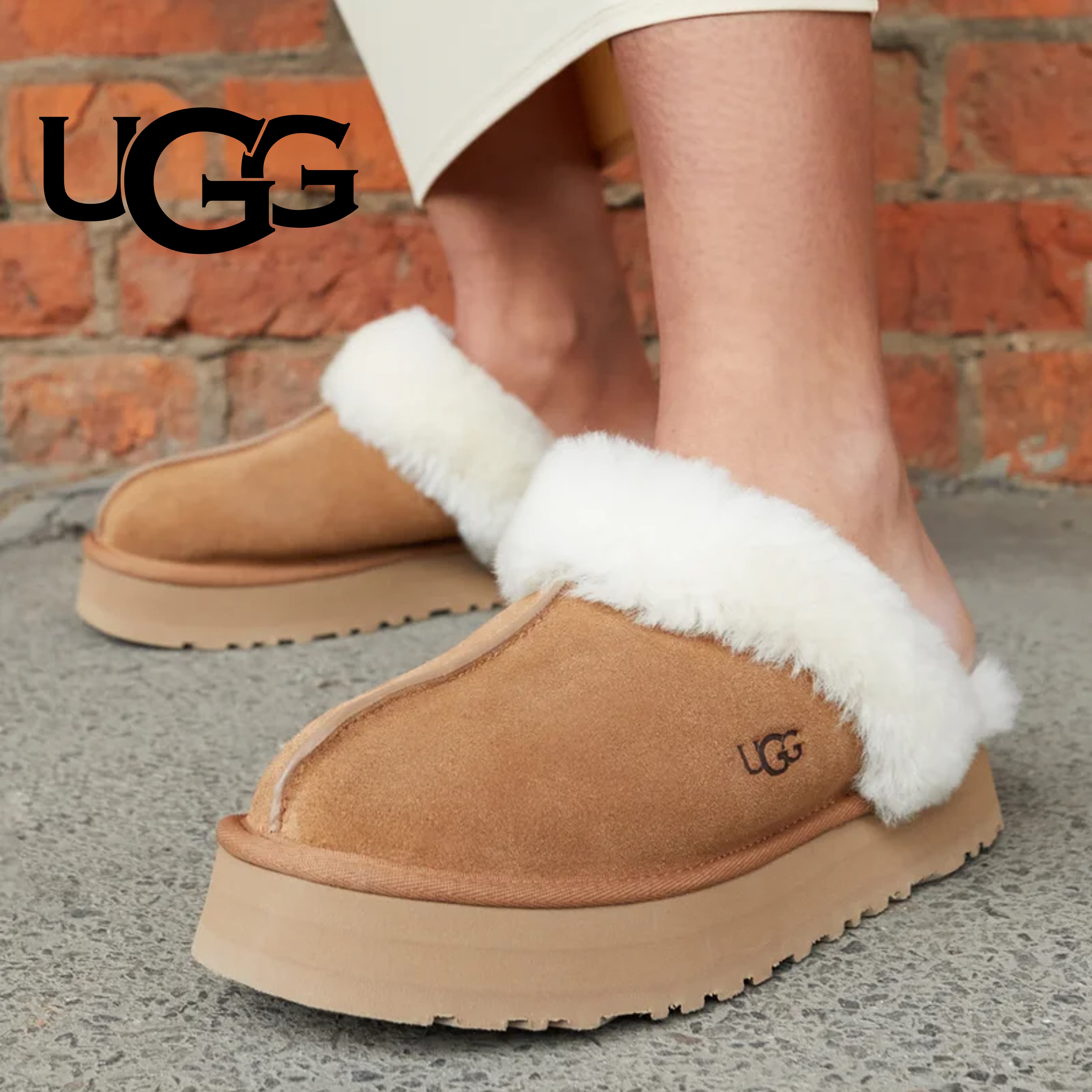 어그 슬리퍼 디스케트 체스넛 여성  UGG 미국