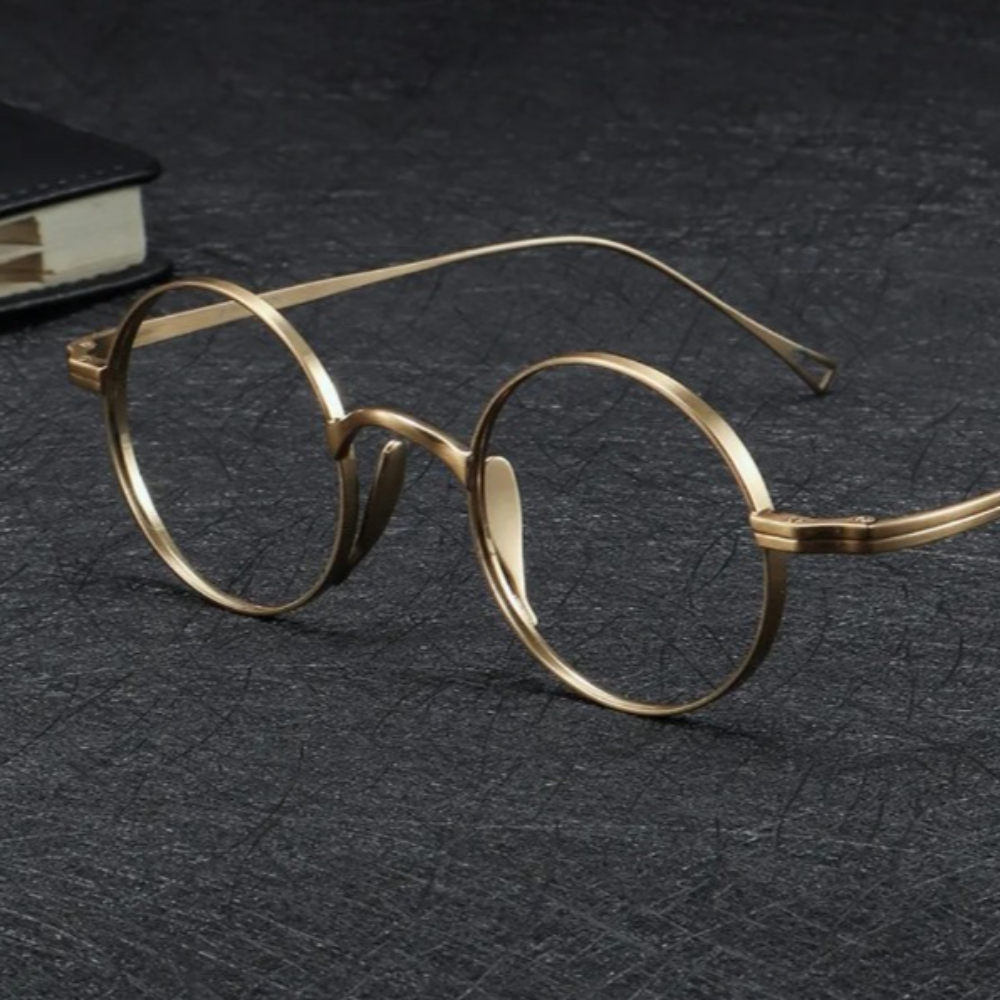 알작은 금테 은테 티타늄안경테 일본 원형 가벼운 남자 여자 패션 안경 제품 이미지