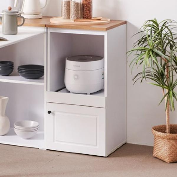 전기밥솥수납장 미니밥솥장 작은 밥솥정리대 렌즈다이