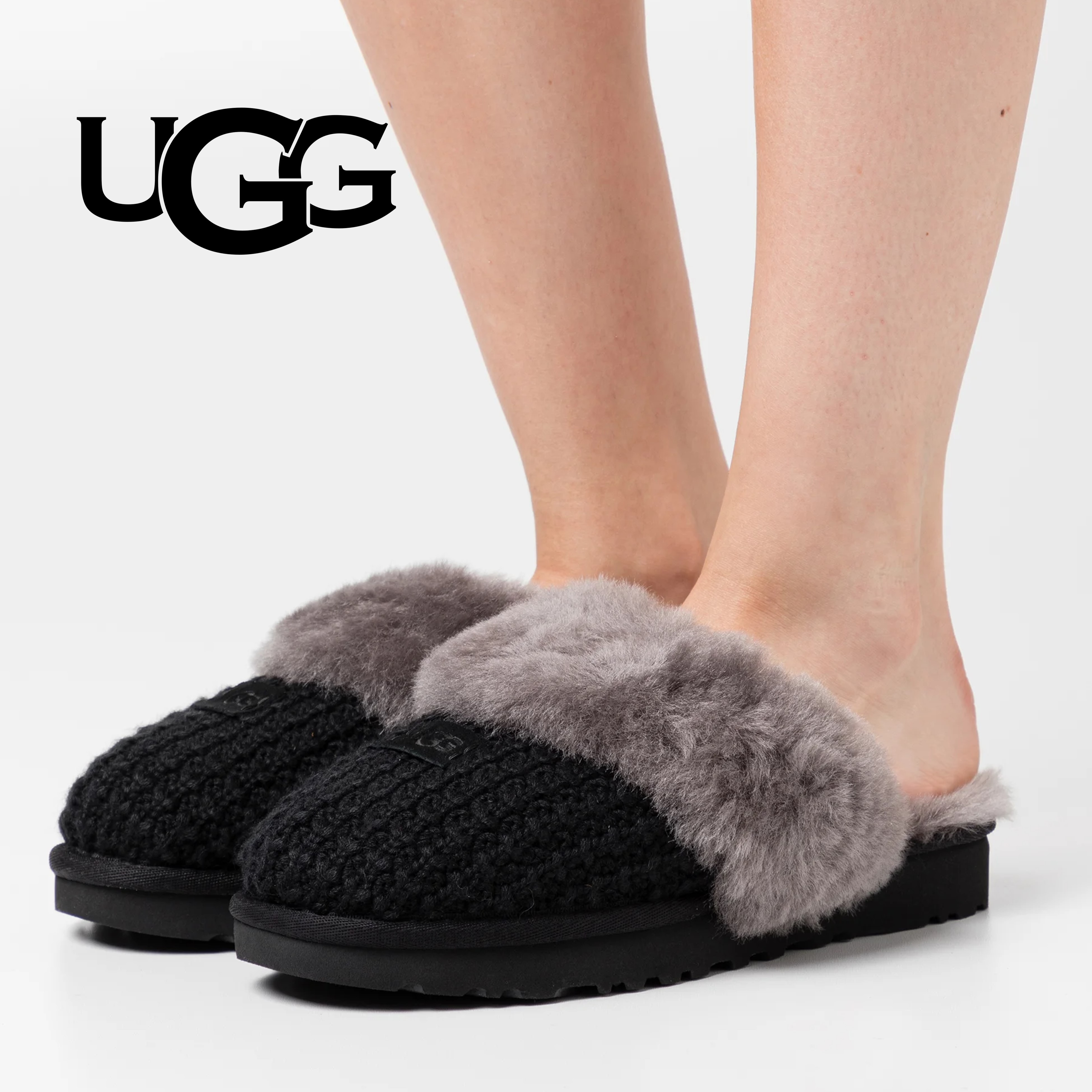 어그 슬리퍼 코지 니트 블랙 여성  UGG 미국