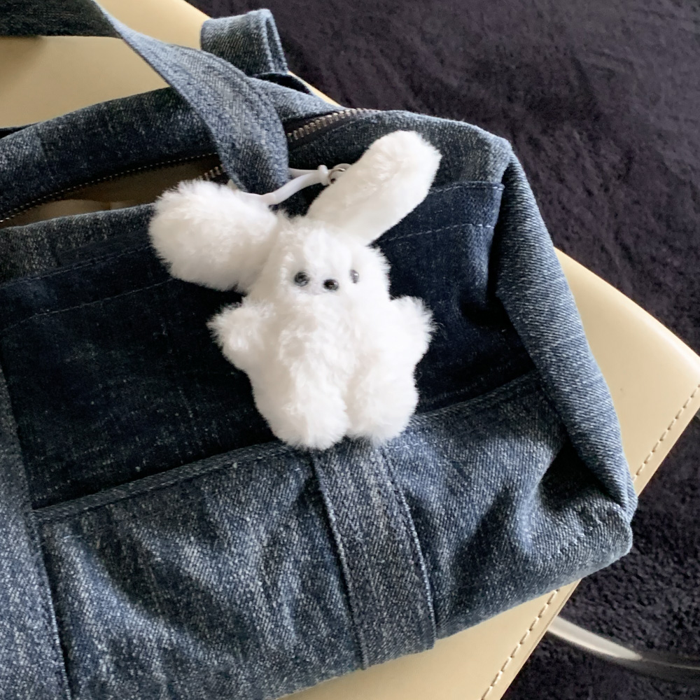 토끼 블루씨티 [귀염뽀짝] 하양 토끼 키링 인형 열쇠고리 키홀더 백참