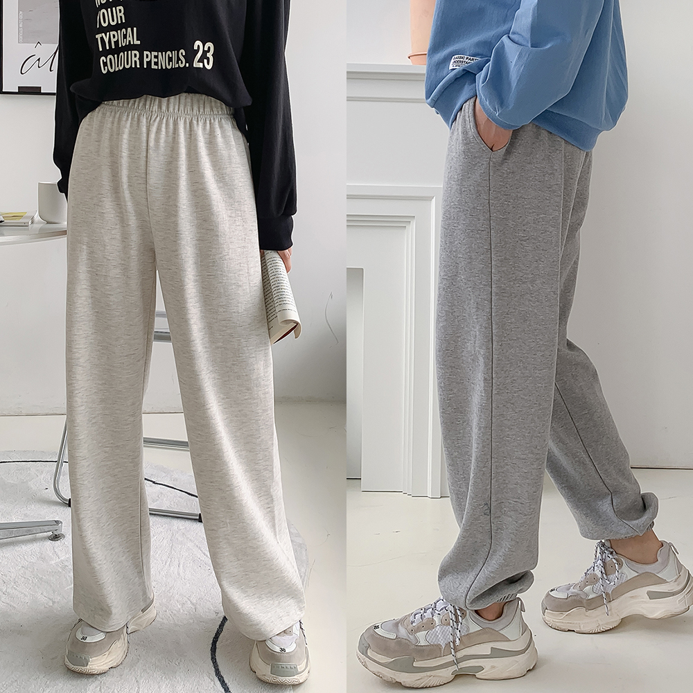 여성 조거팬츠 와이드 팬츠 밴딩 고무줄 통 바지 일자 면 기모 코듀로이 코튼 편한