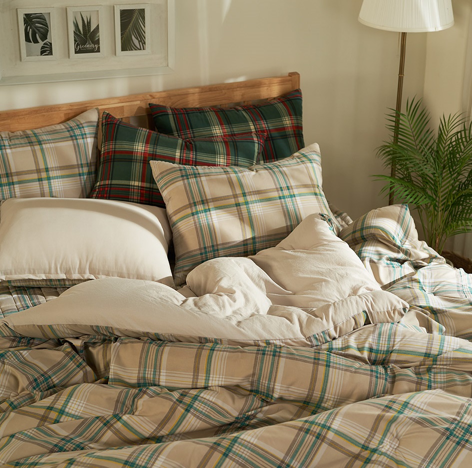 사계절 차렵 이불 알러지케어 먼지안나는 비염 체크 그린 - 상세 이미지 2