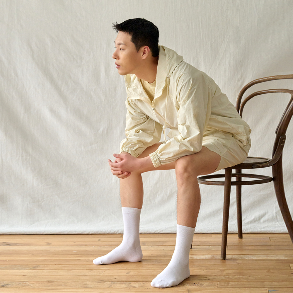 남성양말 국산 정장 흰 검정 중목 장목 양말 - 상세 이미지 2