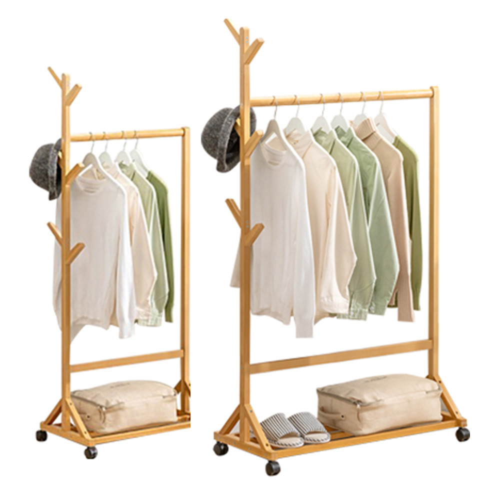 미니 행거 소형 작은 원룸 스탠드 옷걸이 사무실 원목 나무 우드 바퀴 달린 튼튼한 자취방