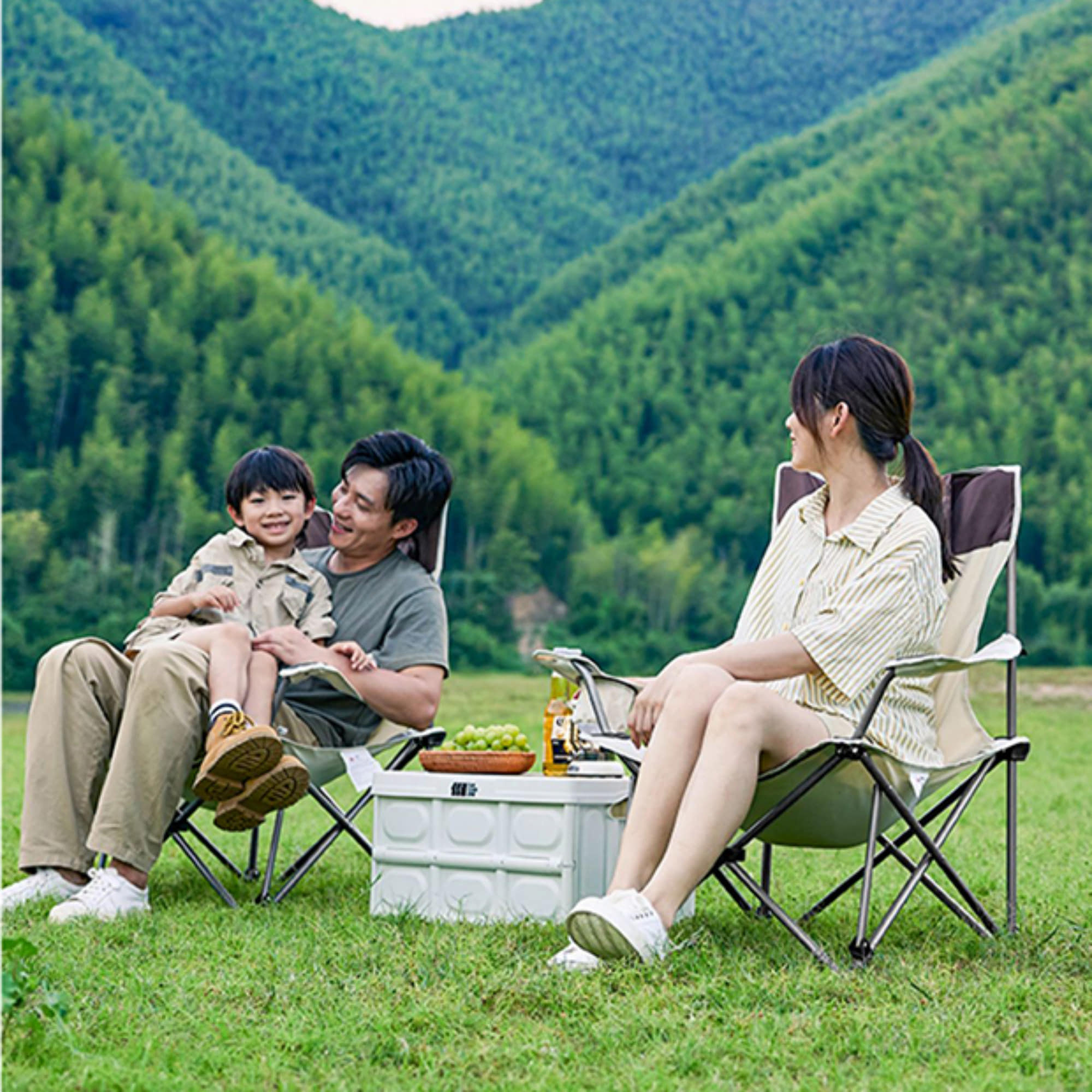 각도조절 발받침 캠핑의자 아이보리 블랙 경량 리클라이너 계곡 등산 체어 로우 캠핑의자 - 상세 이미지 4