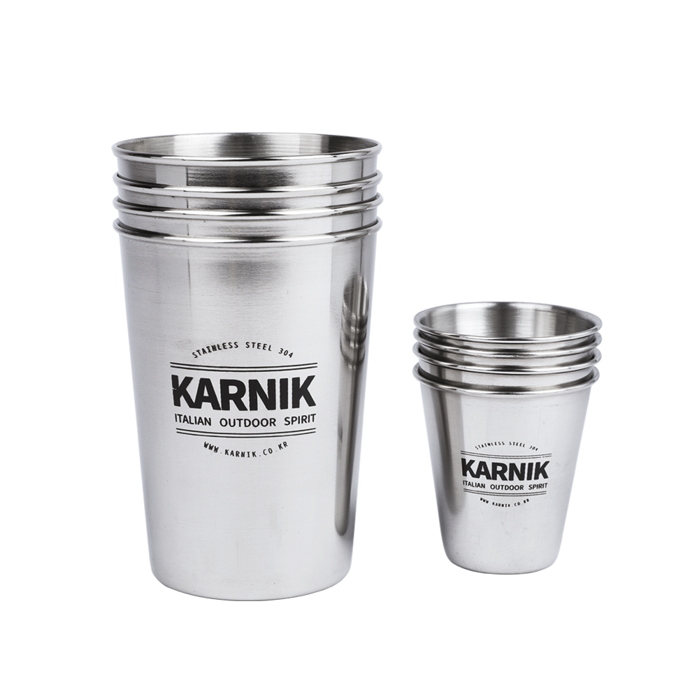 카르닉 304 스텐 캠핑컵 세트 8p 스테인리스 맥주잔 소주잔 나들이 파우치세트