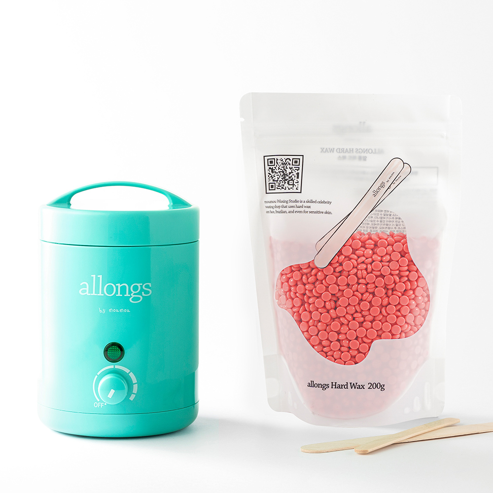 알롱 셀프왁싱 전자식 워머기+베리베리 하드왁스 200g 번들 브라질리언 남자 여자 비키니 항문 수염 겨드랑이 바디 제모