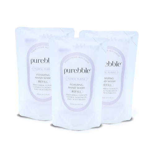 퓨어블 포밍 핸드워시 손세정제 리필파우치 퍼플 300ml 3개