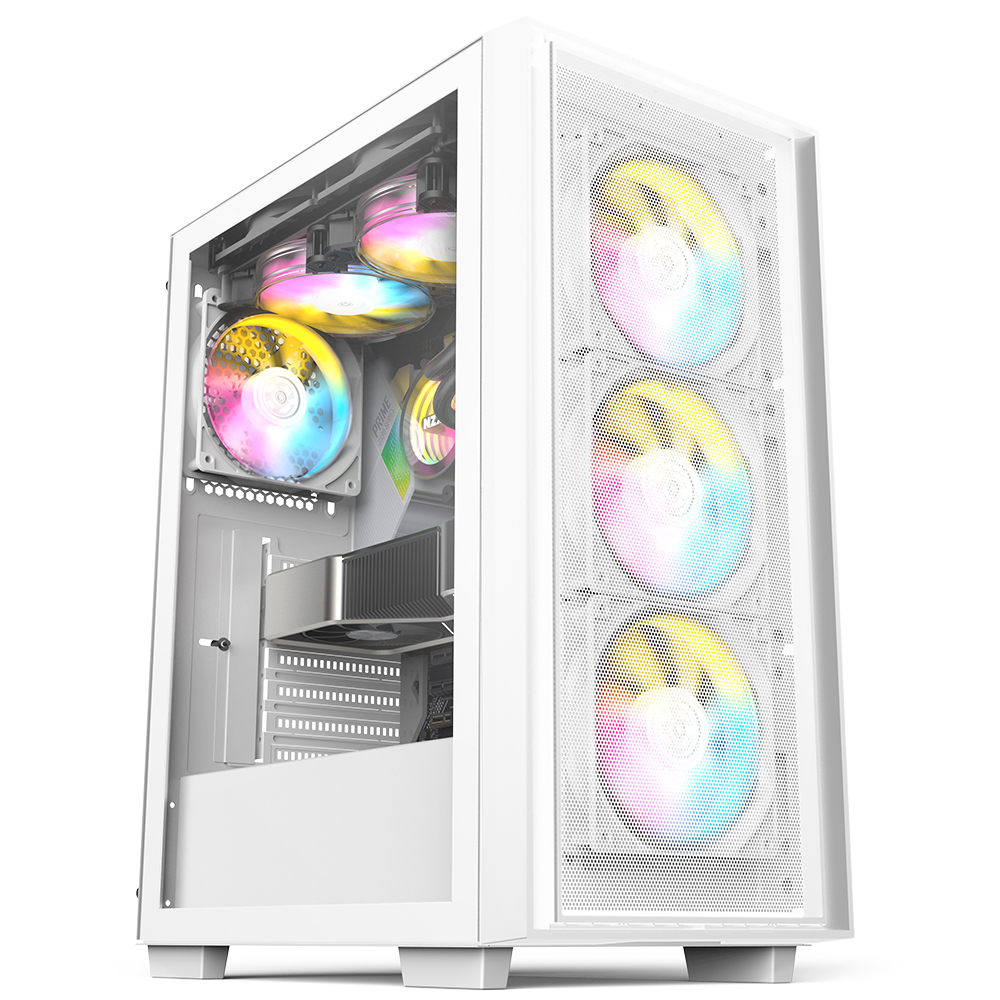 데이븐 DAVEN D6 MESH 강화유리 미들타워 컴퓨터 PC 케이스 (화이트) : 마스터셀러