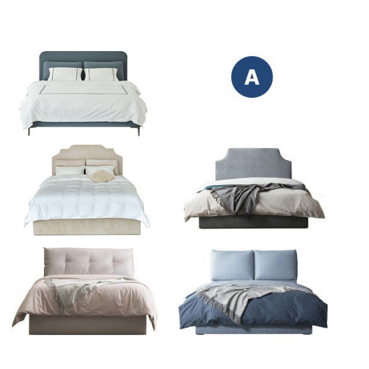 슬립퍼 패브릭 침대프레임 헤드보드 프레임 저상형 평상형 호텔 침대 앰버 S/SS