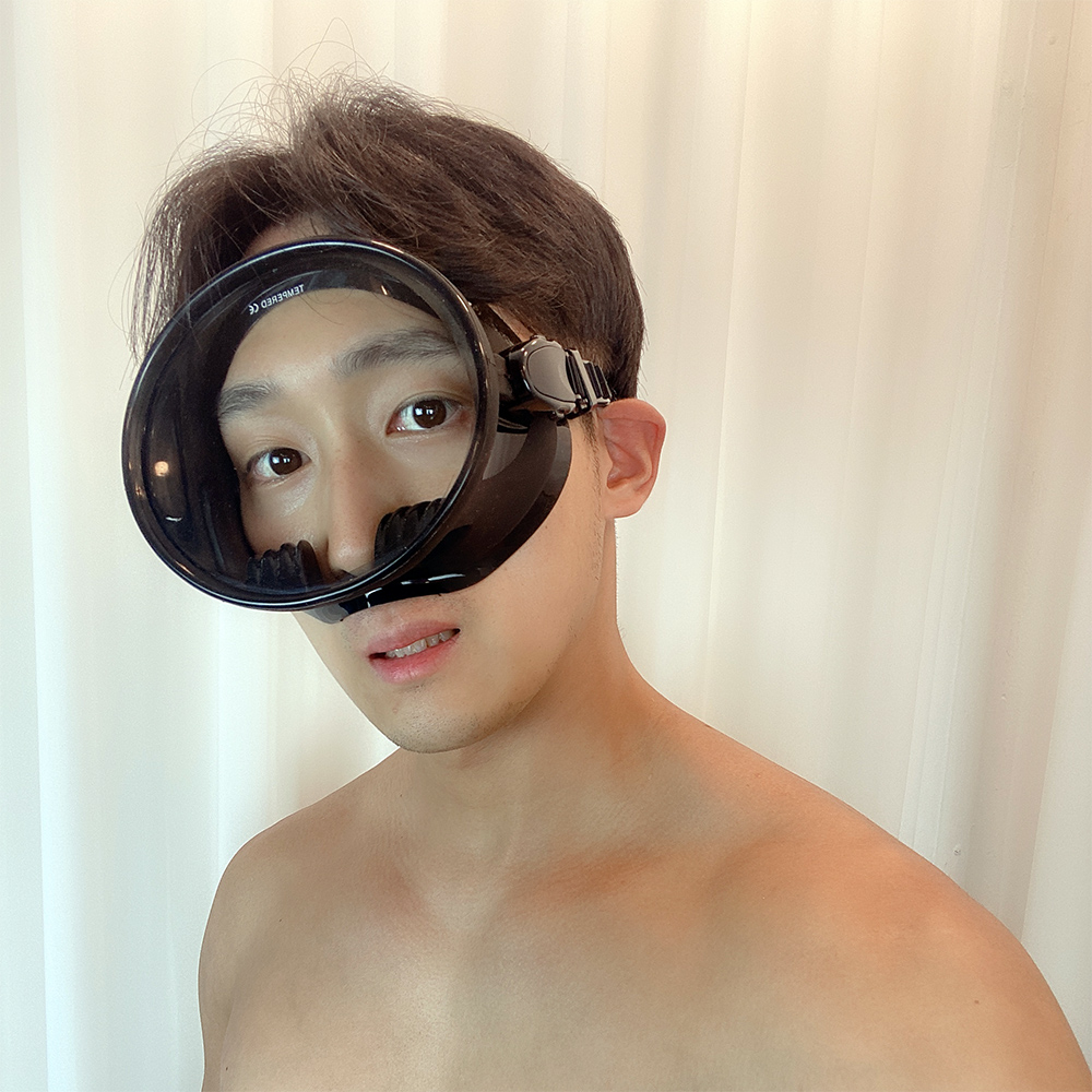 숨비소리 프리다이빙 해루질 마스크 넓은 시야각 이퀄라이징 원통 해녀 수경 스노클링 스쿠버다이빙 - 상품 이미지