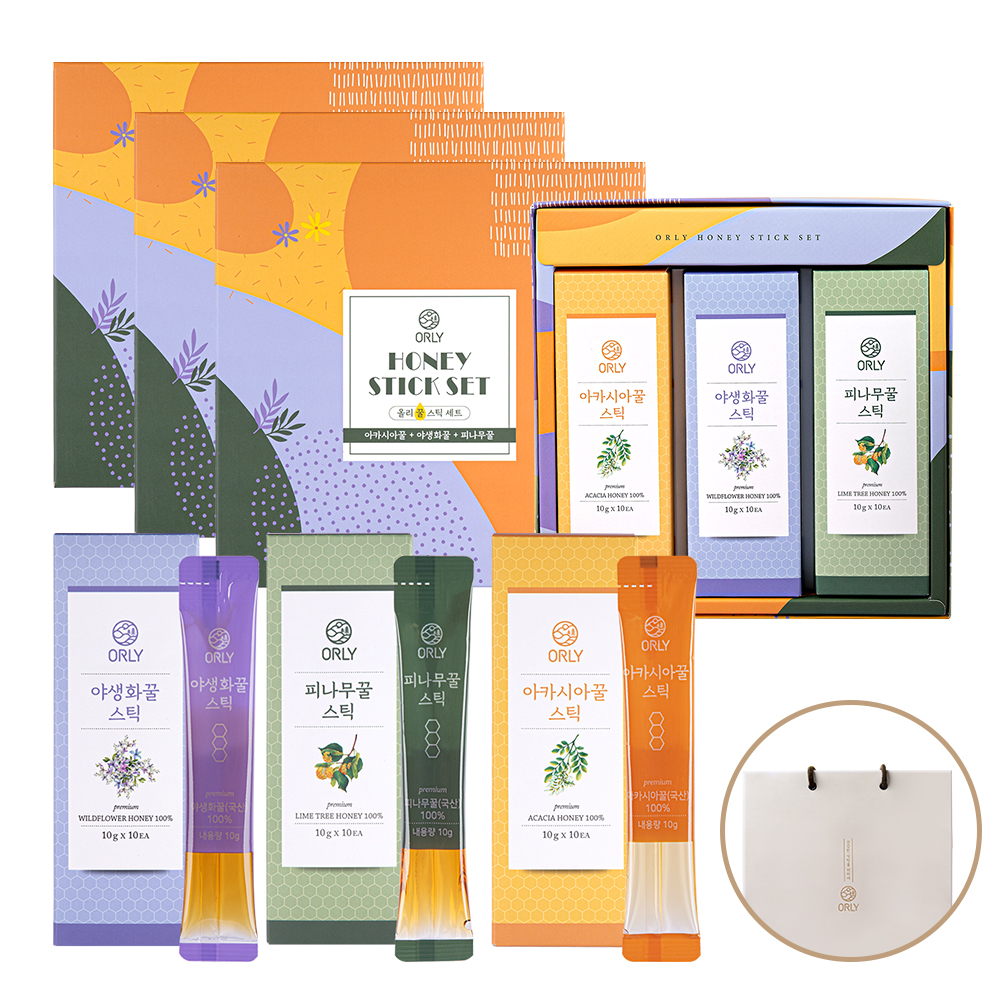 올리 꿀스틱 3종선물세트 30포 X 3세트 추석 명절 부모님 선물 제품 이미지