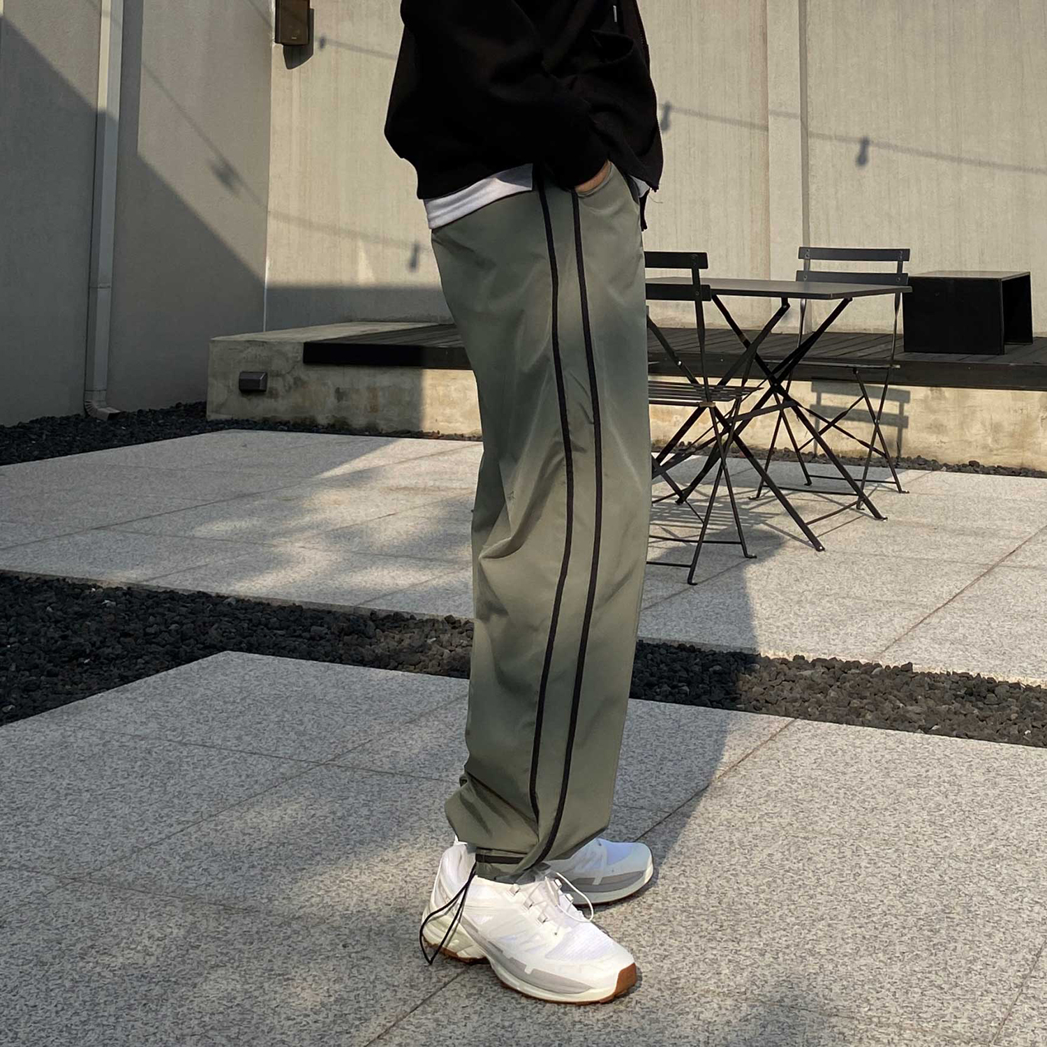 옆라인 남자와이드팬츠 벌룬팬츠 남자통바지 통넓은바지 - 상세 이미지 3