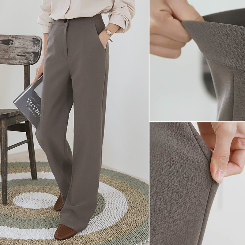 쫀쫀 하이웨스트 밴딩 슬랙스 세미 밴딩 와이드팬츠 여자 슬랙스 통바지 여성 정장바지