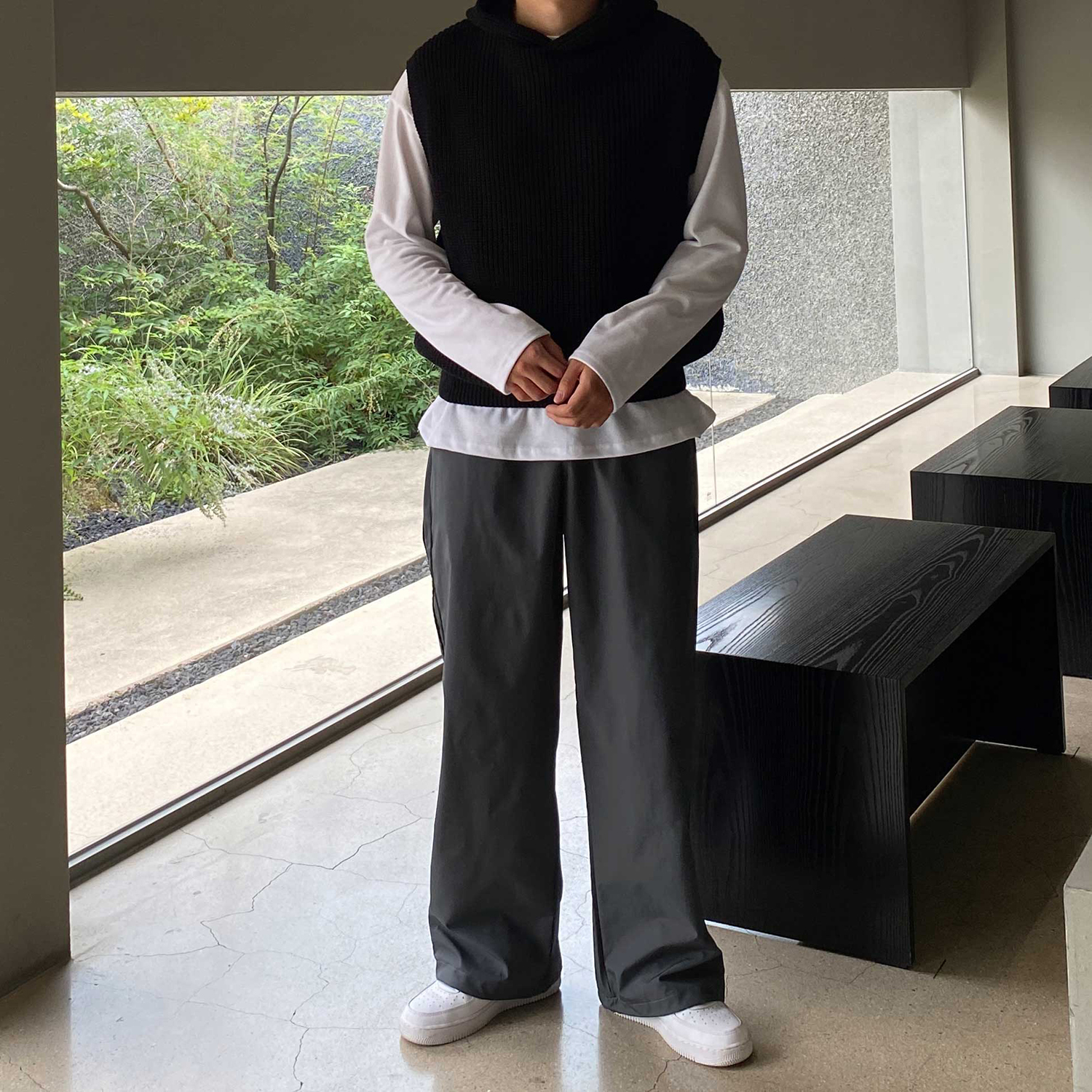 1+1 옆라인 남자와이드팬츠 벌룬팬츠 남자통바지 통넓은바지 이미지 4