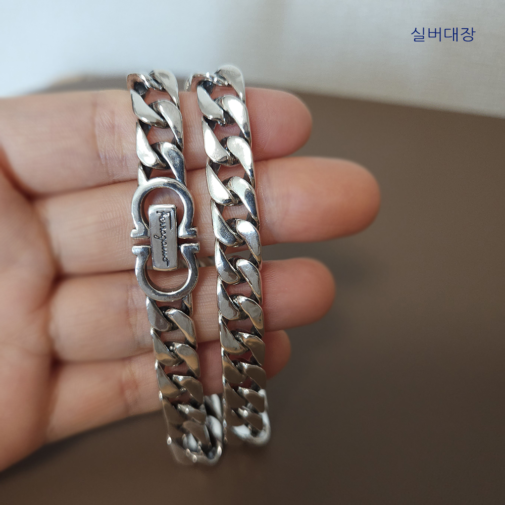 9mm 실버 925 심플 무지 남성 여자 선물 커플 체인 레이어드 은 팔찌 - 상세 이미지 3