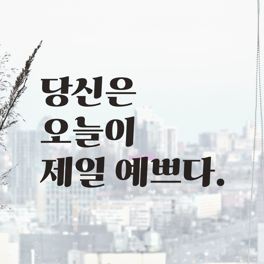 레트로 폰트 창문 거울 매장 카페 레터링 스티커 당신은 오늘이 제일 예쁘다 LG-020S 검정 - 상세 이미지 2