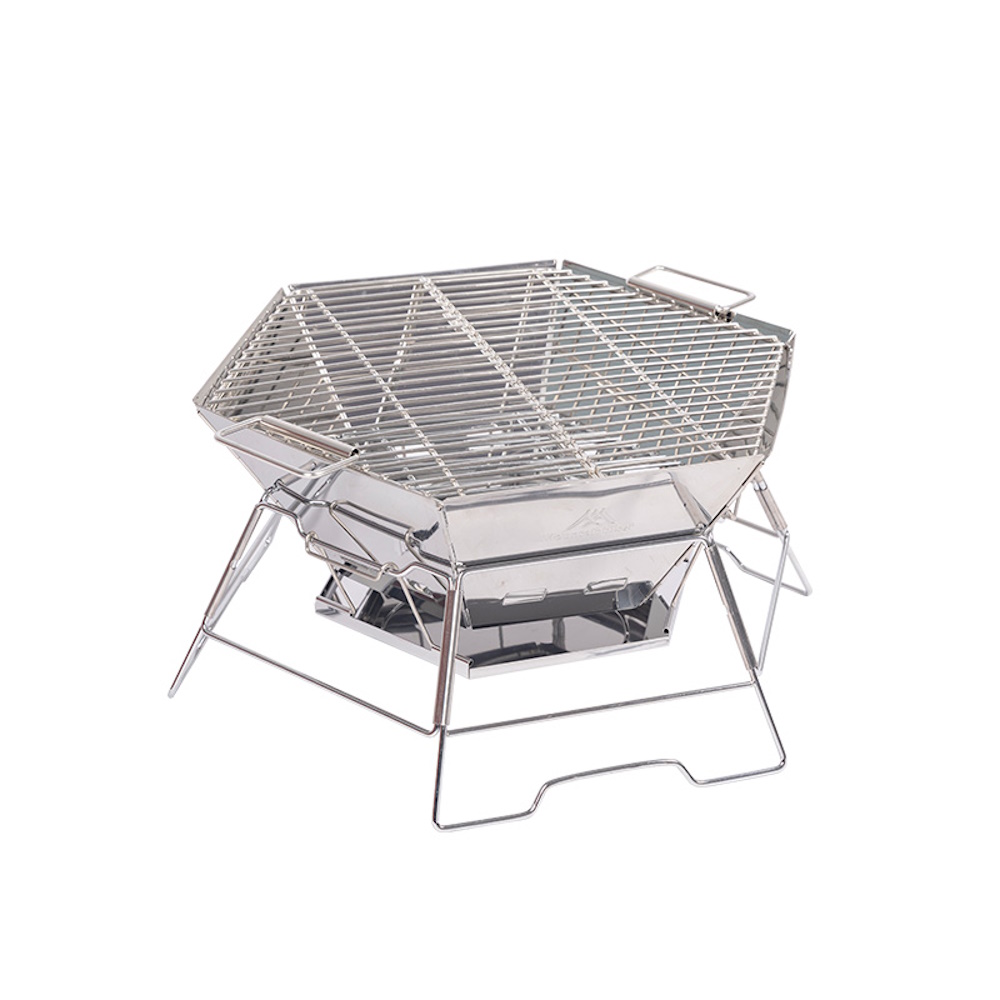 캠핑 화로대 접이식 육각형 바베큐 그릴 불멍 장작