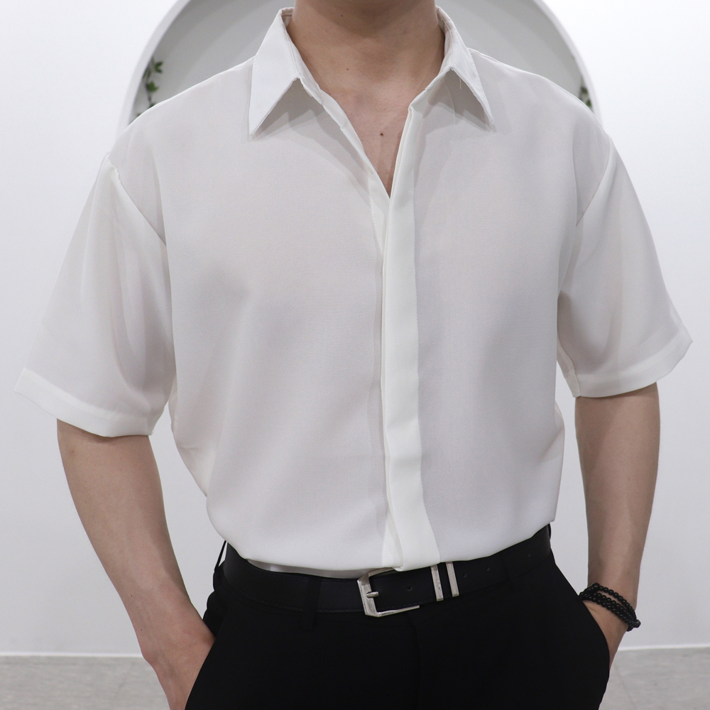 링클프리반팔셔츠 구김없는와이셔츠 남자흰셔츠 이미지 8