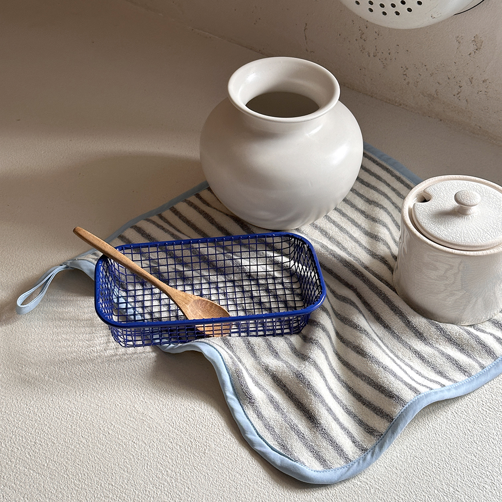 올포홈 어린이집수건 고리 손수건 유치원 준비물 이름자수 그레이 스트라이프 5장세트