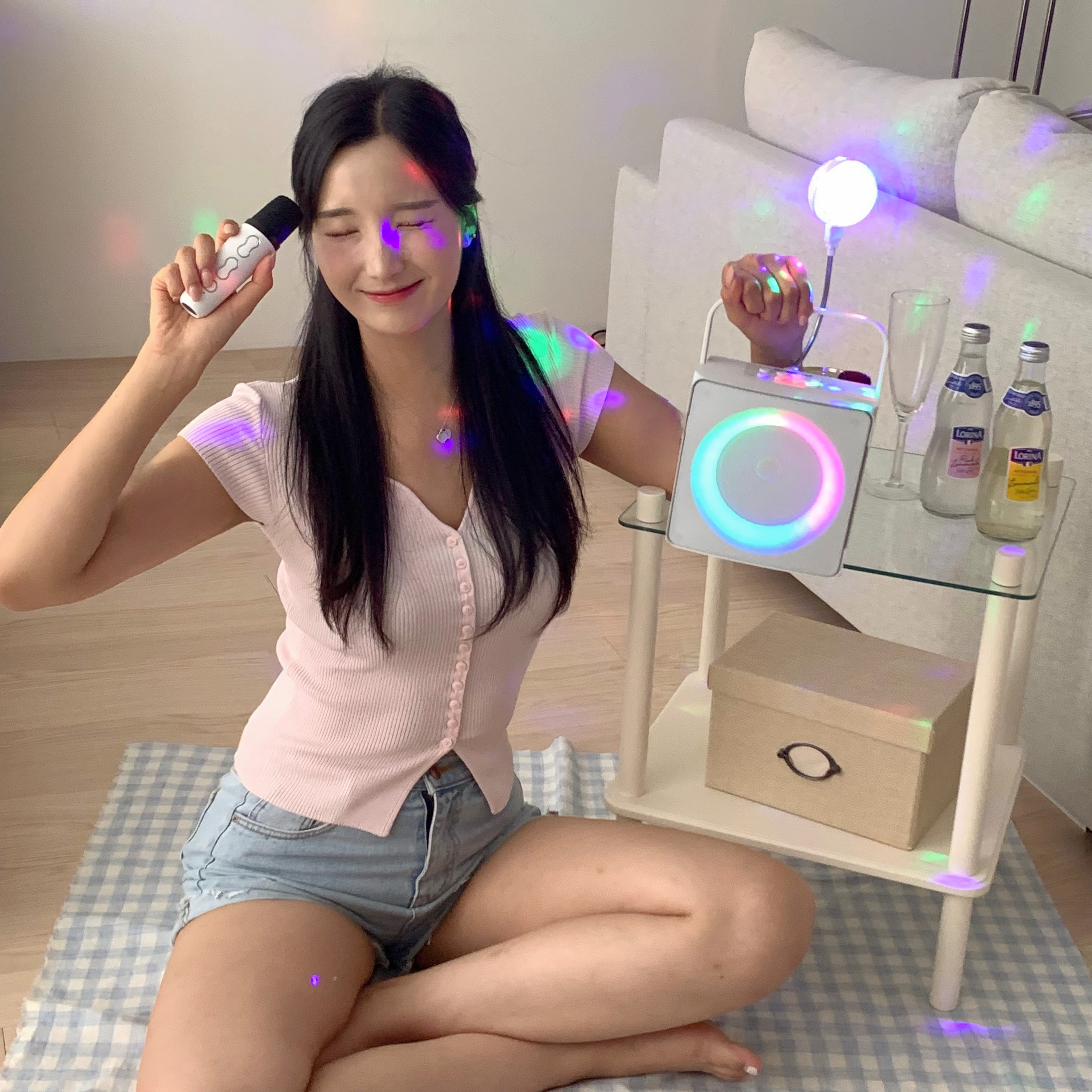 굿즈엔 무선 블루투스마이크 스피커 노래방 듀얼 차량용 가정용 - 상품 이미지