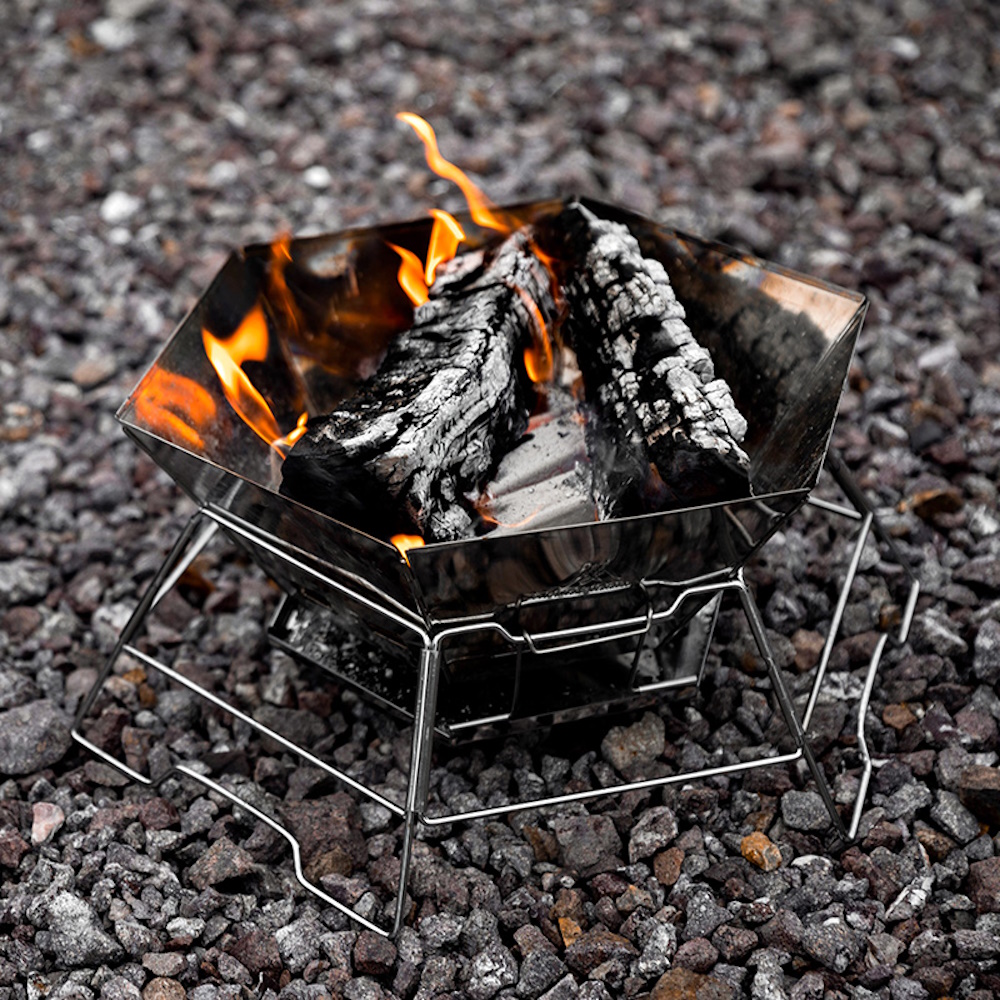 캠핑 화로대 접이식 육각형 바베큐 그릴 불멍 장작