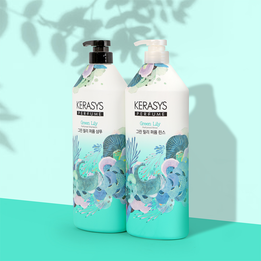 애경 케라시스 퍼퓸 그린릴리 헤어 샴푸 1L+린스 1L set - 메인 이미지