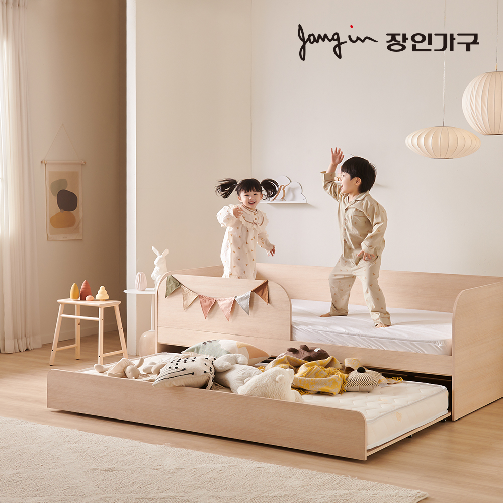 장인가구 뉴피터 E0등급 저상형 슬라이딩 2단 침대 프레임 SS - 상품 이미지