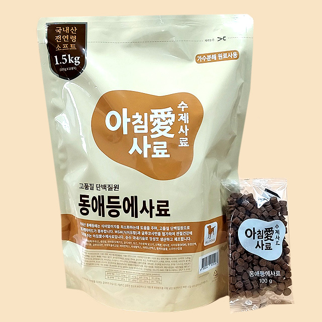 [샘플3봉] 아침애 가수분해 국내산 수제 사료 동애등애, 1.5kg, 1개