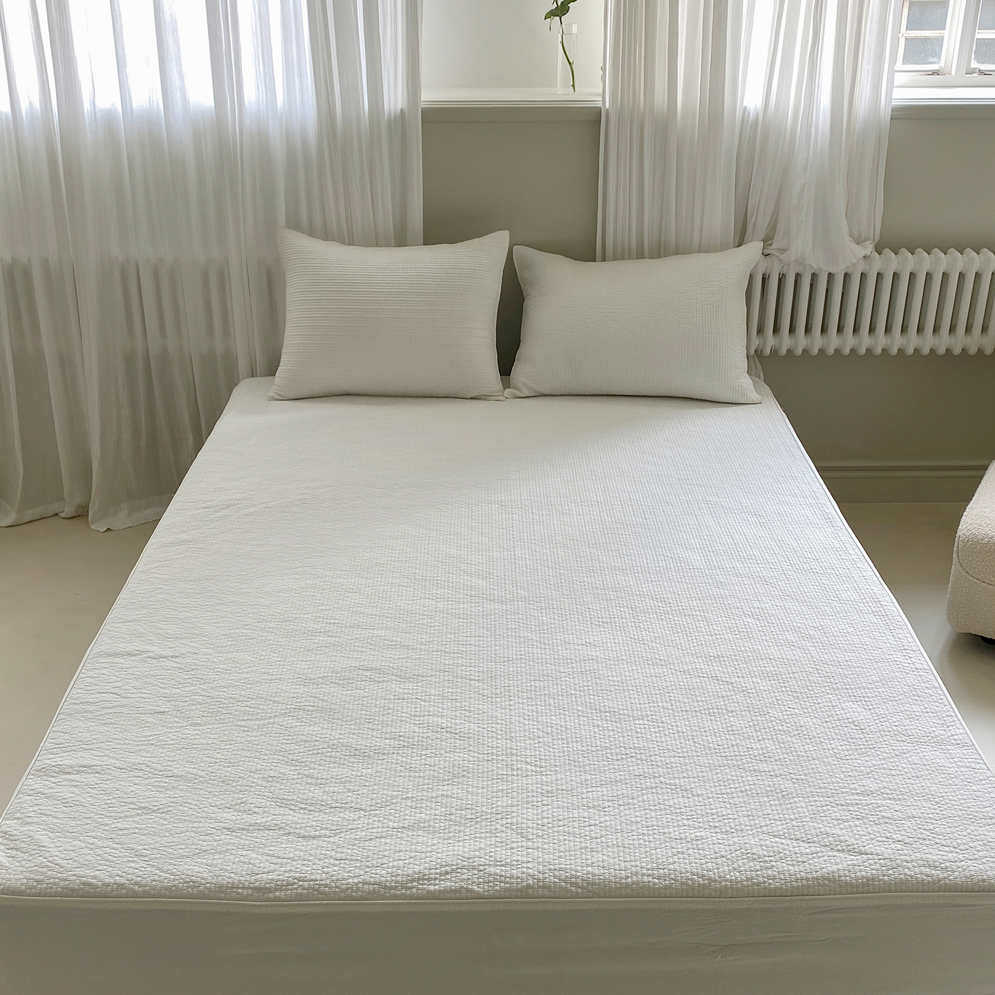 오가닉 순면 누빔 매트리스커버 피그먼트 침대커버 기본 S