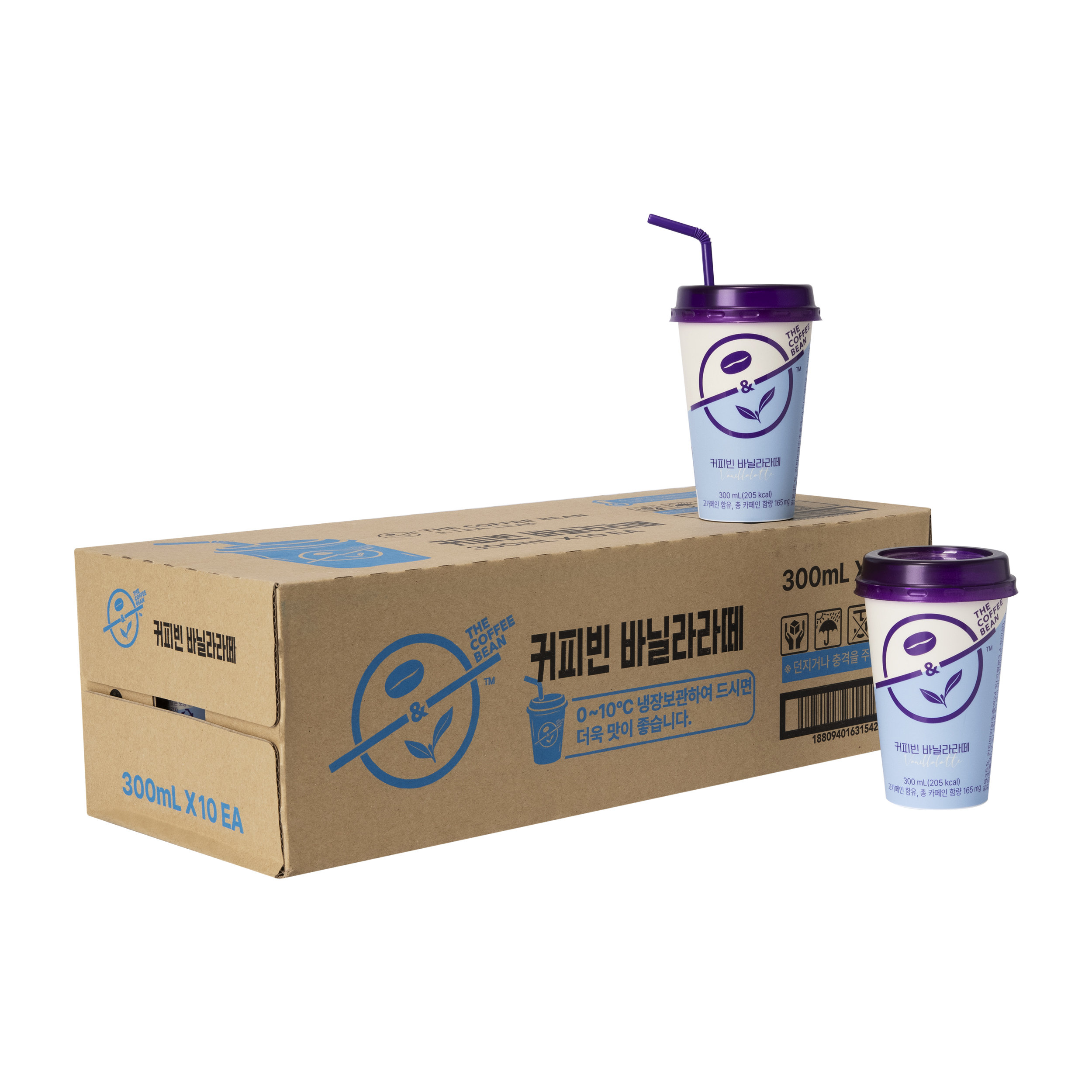 [커피빈] 바닐라라떼 컵커피 300mL 10개입(박스) - 상품 이미지