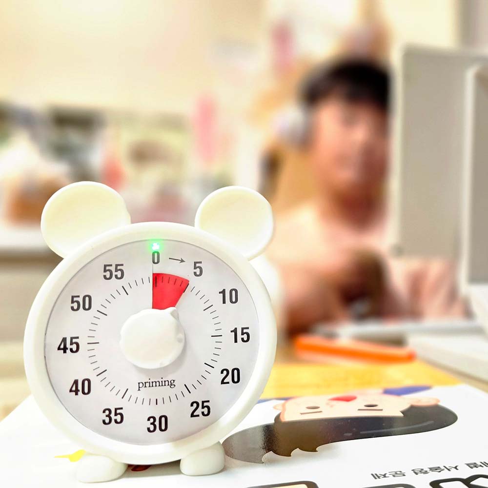 프라이밍 큐큐 타이머 (C타입 충전식 초저소음 라이트/사운드 모드 일시정지기능)