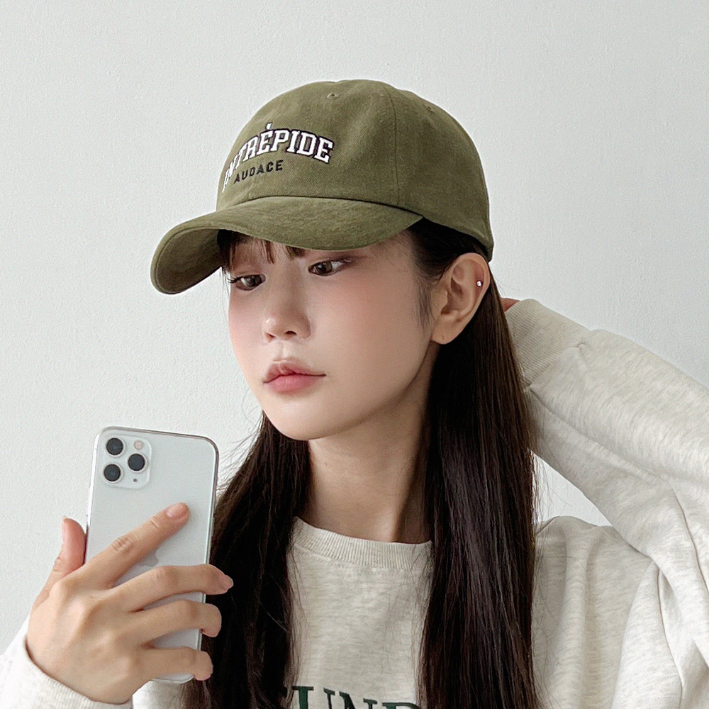 INTREPIDE 레터링 자수 여성볼캡 야구모자 남녀공용 캡모자 이미지 6