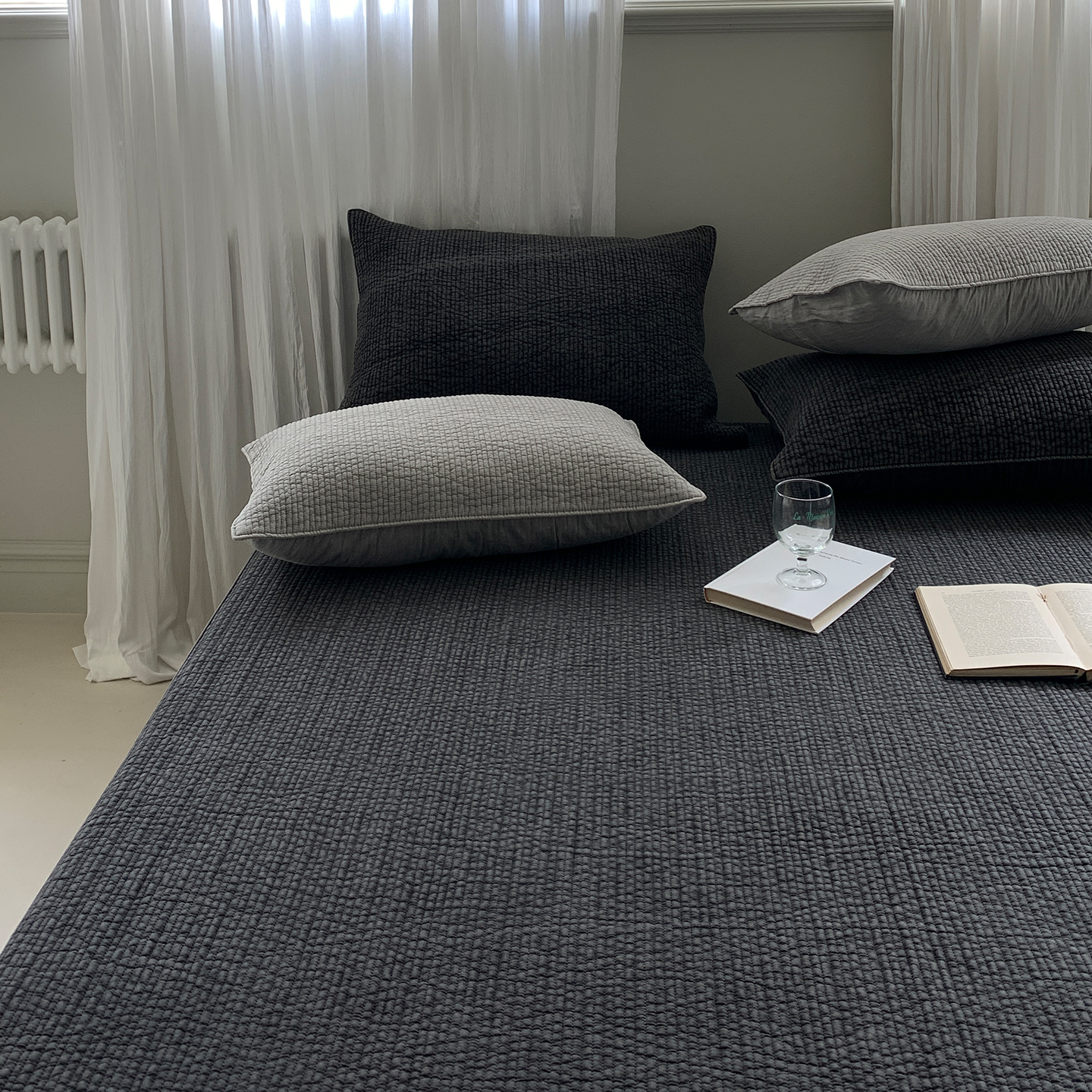 오가닉 순면 누빔 매트리스커버 피그먼트 침대커버 기본 S