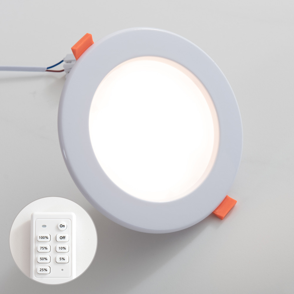 LED 리모컨 디밍 150mm(6인치) 다운라이트 15W 주광색 하얀빛 - 메인 이미지