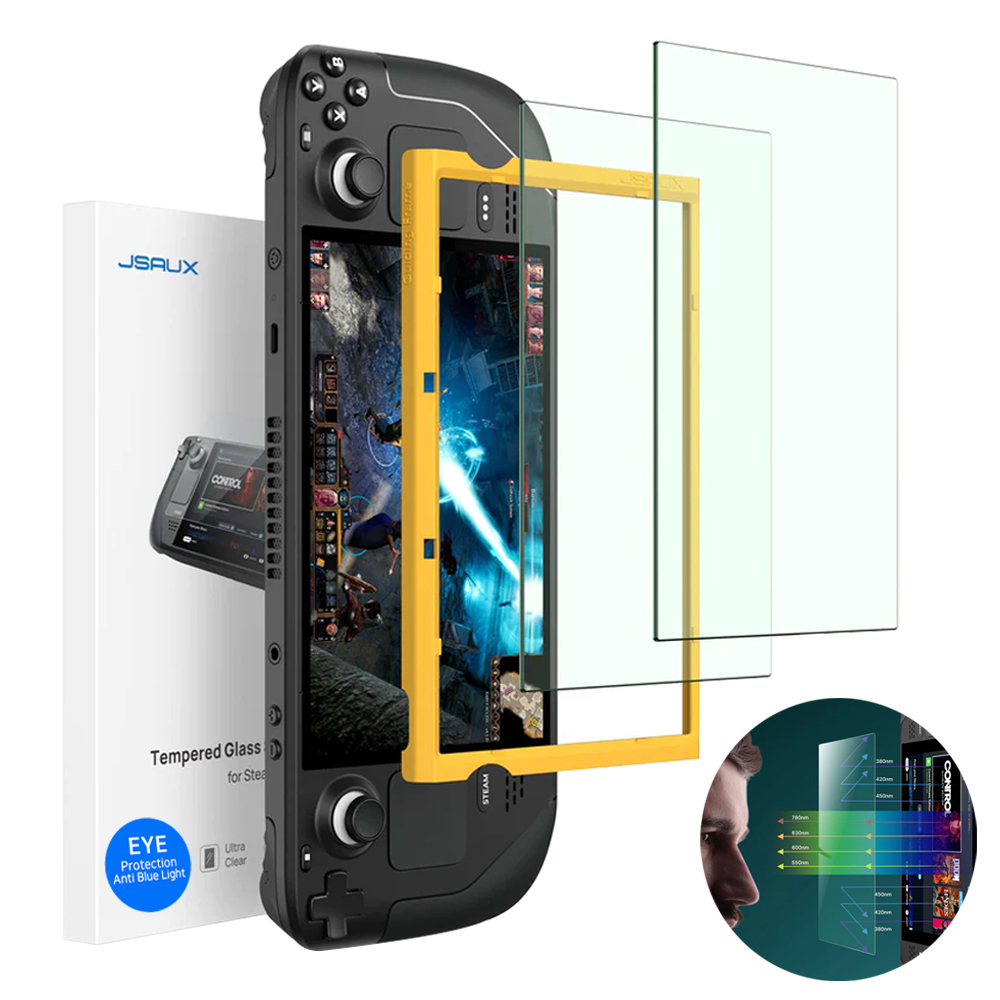 스팀덱 OLED 블루라이트차단 강화유리 액정보호필름 JSAUX 2매