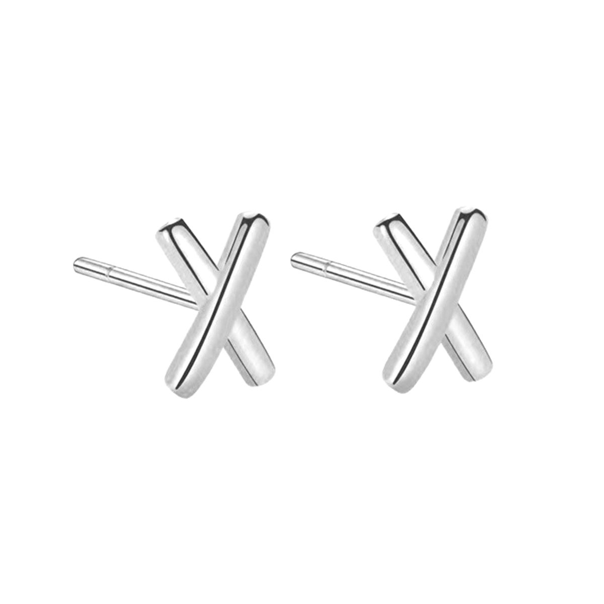 스터드 미니 엑스 크로스 귀걸이 [실버] N391 - 상세 이미지 3