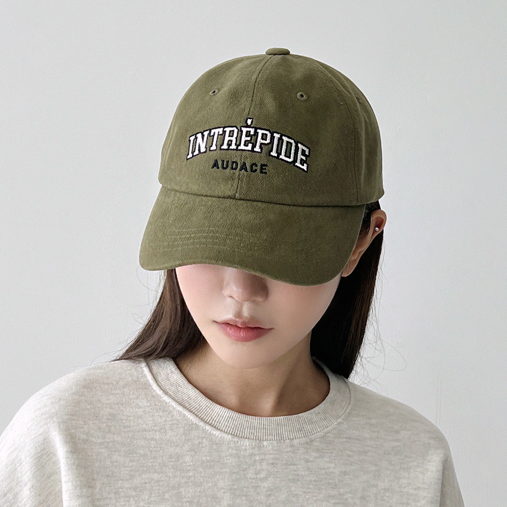 INTREPIDE 레터링 자수 여성볼캡 야구모자 남녀공용 캡모자 - 상세 이미지 4