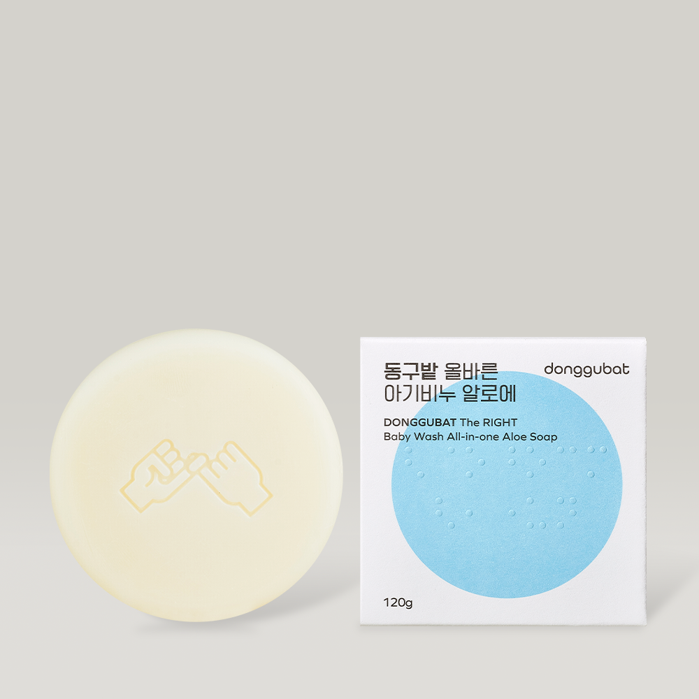 동구밭 올인원 아기비누 알로에 바디워시 100g 약산성비누 올인원비누 유아비누