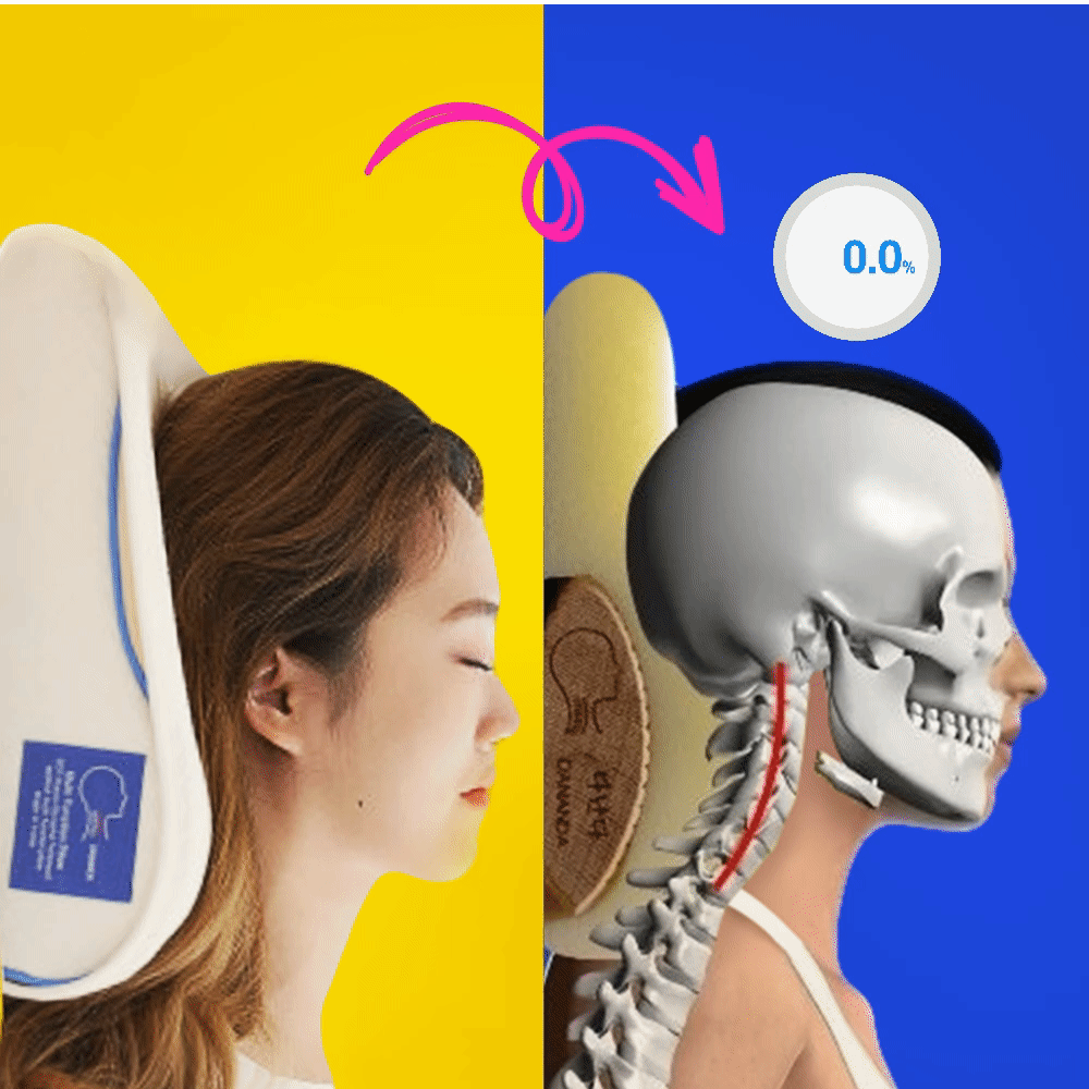 다난다 C커브 경추베개 숙면 요추 골반 허리 맞춤 일자목 낮은 베개 특허