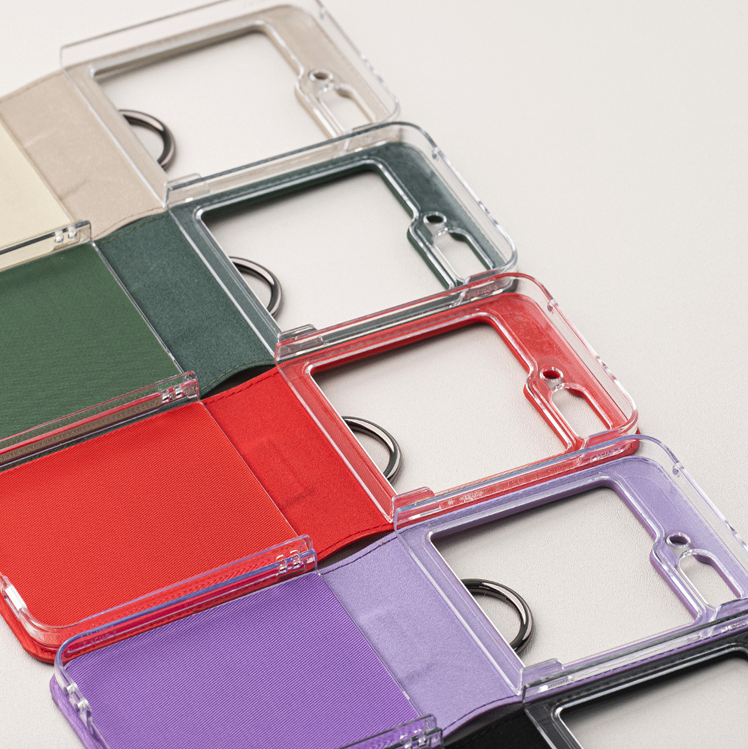 카드 수납 힌지보호 링 풀커버 케이스 레드, 갤럭시Z 플립5 - 상세 이미지 3