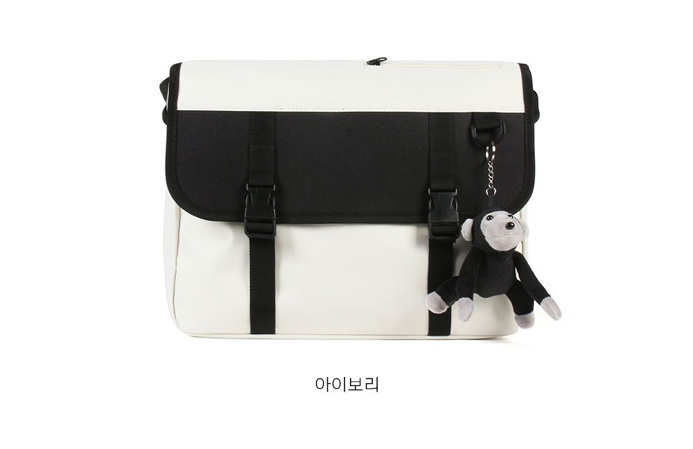 중 고등학생 대학생 크로스백 남학생 여학생 옆으로매는 가방 캐주얼 큰 메신저백+키링 - 상세 이미지 2