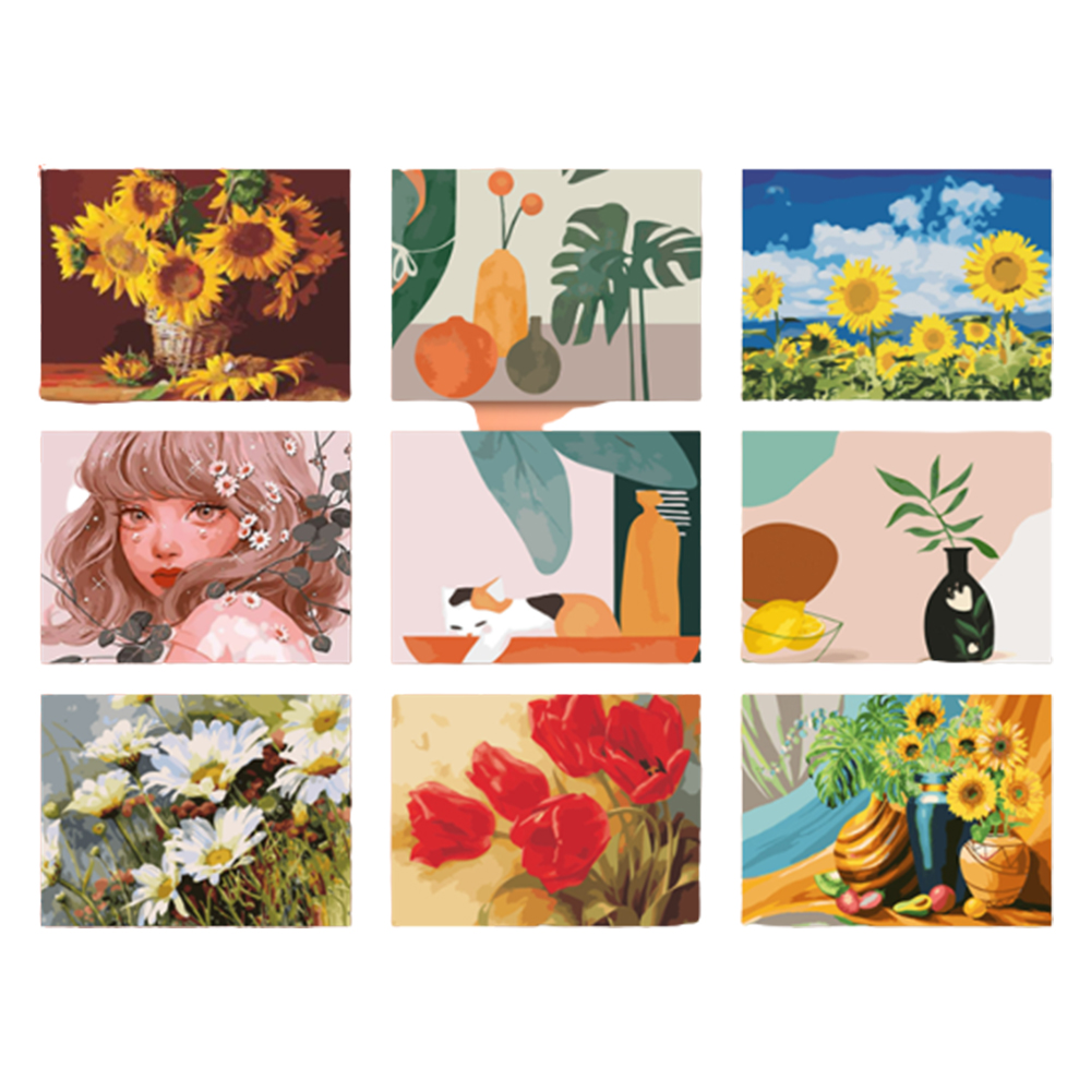DIY 명화 그리기 세트 유화 그림 캔버스 색칠하기 해바라기 페인팅 취미 집콕 피포 꽃